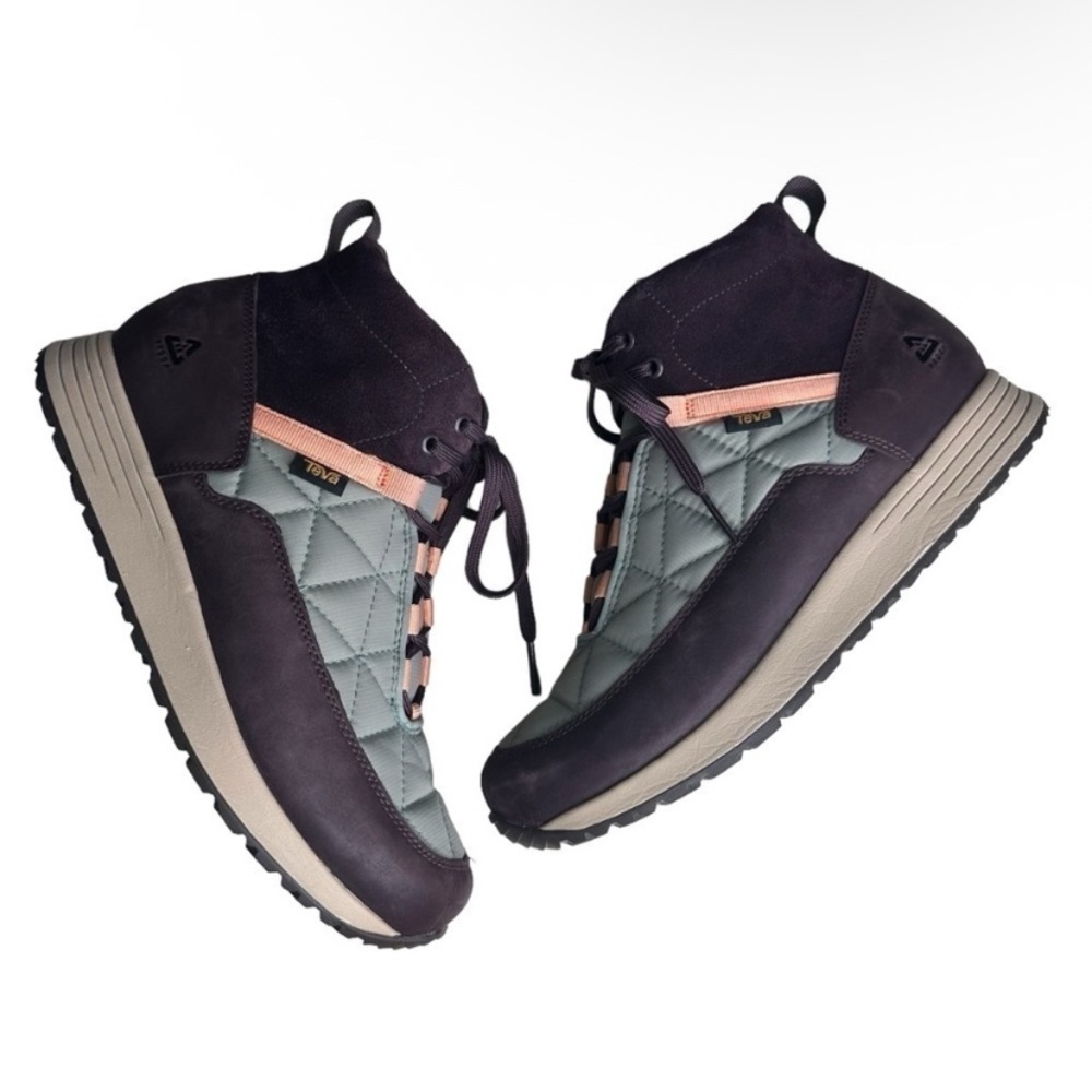 Teva ReEmber Waterproof Quilted Boots with Black and Gray Accents
